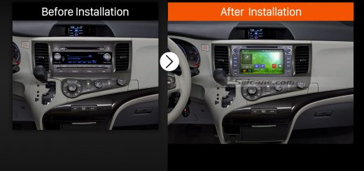 2013 2014 2015 2016 TOYOTA Sienna XL30 Bluetooth Head Unit after installation