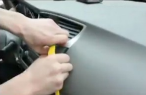 First remove the dashboard panel with plastic tool