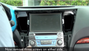 Remove six screws that fixed the radio on the dashboard