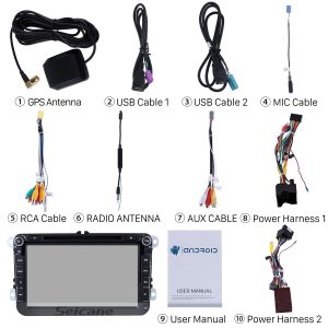 Check all the accessories for the new Seicane car radio