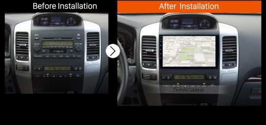 2008 Toyota Prado car radio after installation