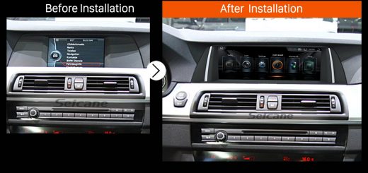 2011 2012 BMW 5 Series F10 F11 CIC car radio after installation